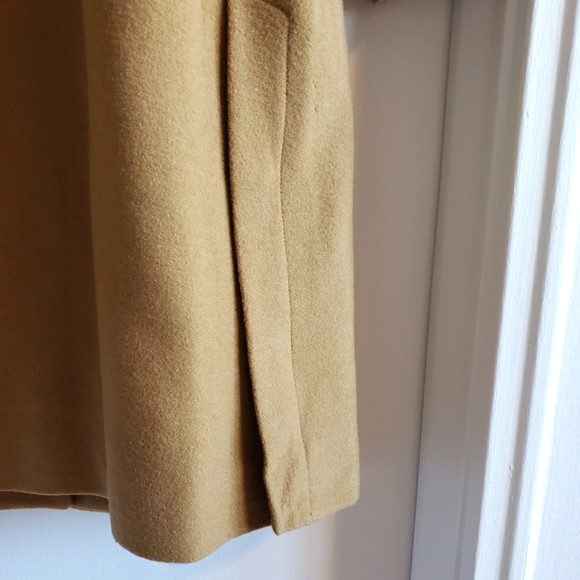 Harvé Bernard Wool Carmel Tan Trench Coat Button Down Slits On Sides Woman 14 - Picture 9 of 15